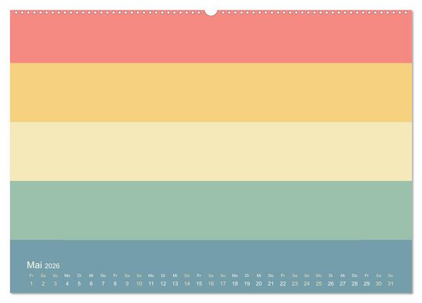 Produktbild: 70er Jahre Bastelkalender - DIY Kreativ-Kalender zum Selbstgestalten (hochwertiger Premium Wandkalender 2026 DIN A2 quer), Kunstdruck in Hochglanz