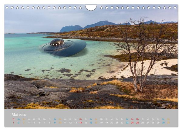 Produktbild: Fantastisch und surreal - unbekannte Flugobjekte (Wandkalender 2026 DIN A4 quer), CALVENDO Monatskalender