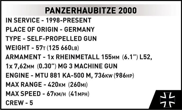 Produktbild: COBI Armed Forces 2628 - Panzerhaubitze 2000, 1002 Klemmbausteine