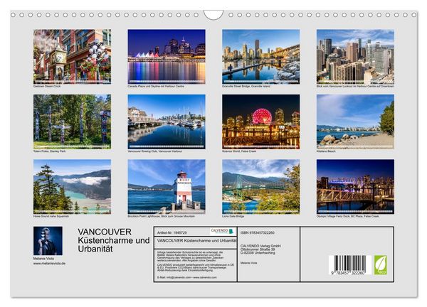 Produktbild: VANCOUVER K&uuml;stencharme und Urbanit&auml;t (Wandkalender 2026 DIN A3 quer), CALVENDO Monatskalender