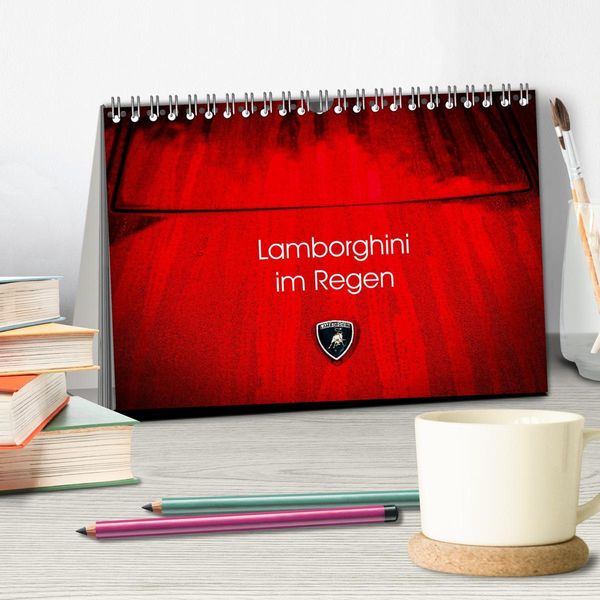 Produktbild: Lamborghini im Regen (Tischkalender 2026 DIN A5 quer), CALVENDO Monatskalender