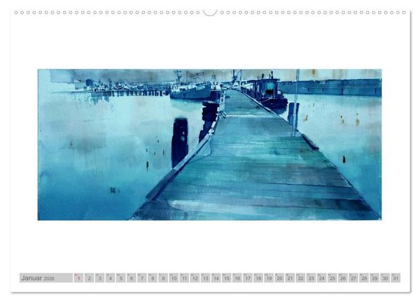 Produktbild: Faszinierende Weite. R&uuml;gen-Landschaft im Aquarell (Wandkalender 2026 DIN A2 quer), CALVENDO Monatskalender