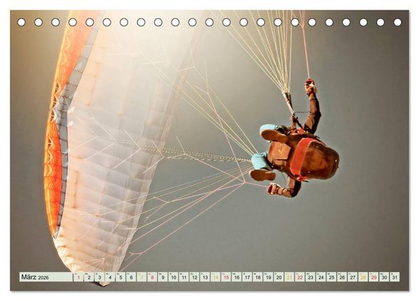Produktbild: Paragliding - Mut zum Abenteuer (Tischkalender 2026 DIN A5 quer), CALVENDO Monatskalender