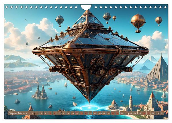 Produktbild: Steampunk Flugmaschinen (Wandkalender 2026 DIN A4 quer), CALVENDO Monatskalender