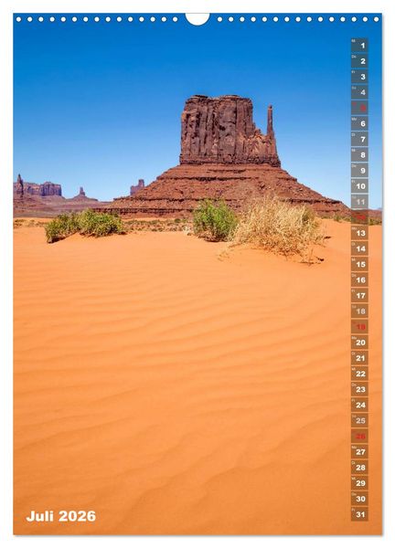 Produktbild: ARIZONA UND UTAH Rote Felsen (Wandkalender 2026 DIN A3 hoch), CALVENDO Monatskalender