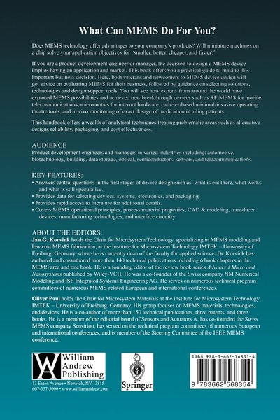 Produktbild: MEMS: A Practical Guide of Design, Analysis, and Applications