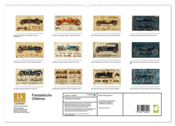 Produktbild: Fantastische Oldtimer (hochwertiger Premium Wandkalender 2026 DIN A2 quer), Kunstdruck in Hochglanz