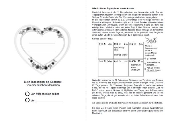 Produktbild: Selbstliebe Tagebuch und Tagesplaner f&uuml;r 2 Monate