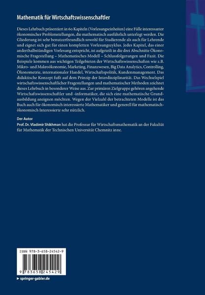Produktbild: Mathematik f&uuml;r Wirtschaftswissenschaftler