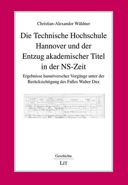 Produktbild: W&auml;ldner, C: Technische Hochschule Hannover