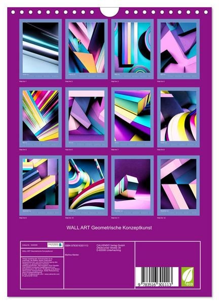 Produktbild: WALL ART Geometrische Konzeptkunst (Wandkalender 2026 DIN A4 hoch), CALVENDO Monatskalender