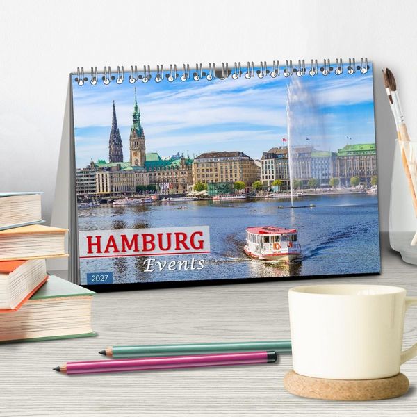 Produktbild: Hamburg Events (Tischkalender 2027 DIN A5 quer), CALVENDO Monatskalender