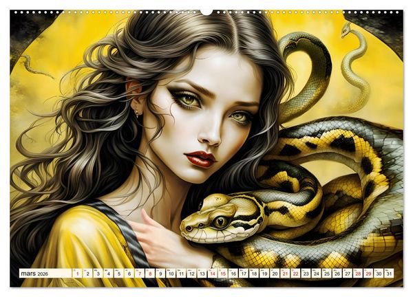 Produktbild: Adoratrice de serpents (Calendrier mural 2026 DIN A2 vertical), CALVENDO calendrier mensuel