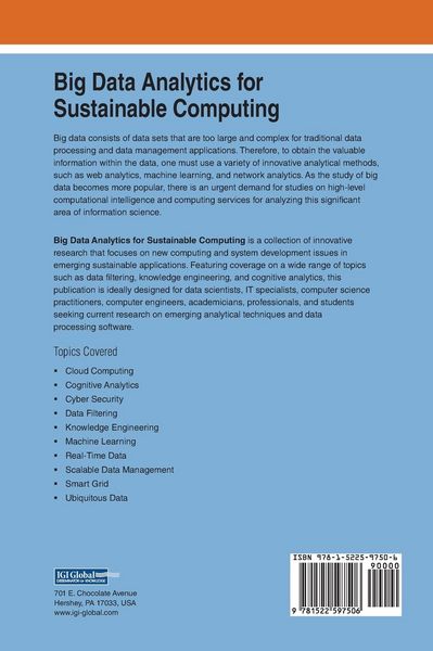 Produktbild: Big Data Analytics for Sustainable Computing