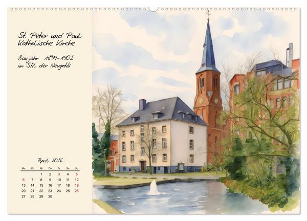 Produktbild: Rundgang durch Grevenbroich (hochwertiger Premium Wandkalender 2026 DIN A2 quer), Kunstdruck in Hochglanz