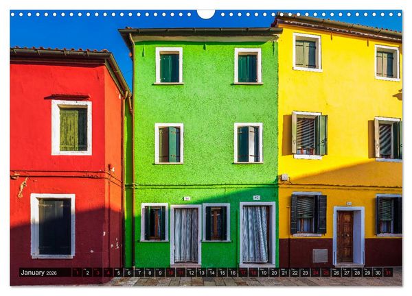 Produktbild: Burano - The colourful island (Wall Calendar 2026 DIN A3 landscape), CALVENDO 12 Month Wall Calendar