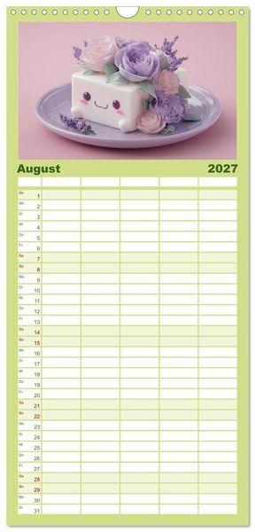 Produktbild: Familienplaner 2027 - Kawaii-Gl&uuml;cksmomente mit 5 Spalten (Wandkalender, 21 x 45 cm) CALVENDO