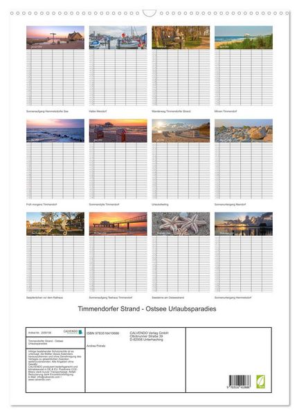 Produktbild: Timmendorfer Strand - Ostsee Urlaubsparadies (Wandkalender 2026 DIN A2 hoch), CALVENDO Monatskalender