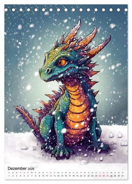 Produktbild: Drachen Kinder (Tischkalender 2026 DIN A5 hoch), CALVENDO Monatskalender