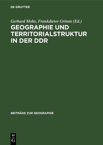 Produktbild: Geographie und Territorialstruktur in der DDR