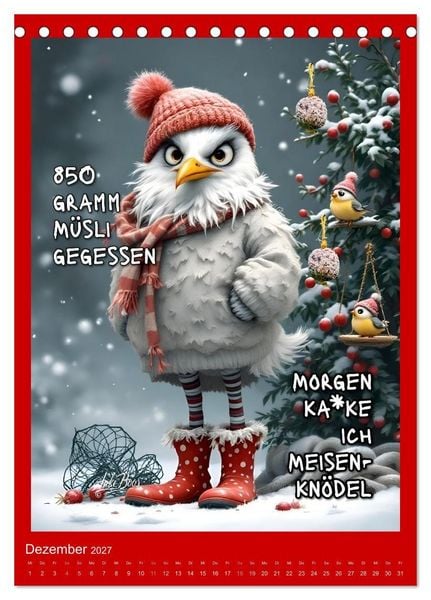 Produktbild: B&ouml;se M&ouml;wen - Kackkalender f&uuml;rs Klo (Tischkalender 2027 DIN A5 hoch), CALVENDO Monatskalender
