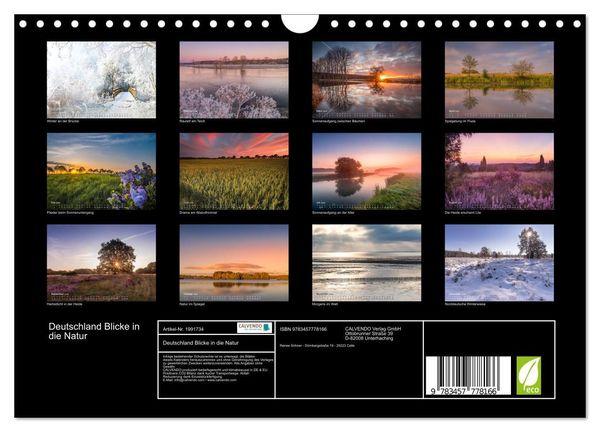 Produktbild: Deutschland Blicke in die Natur (Wandkalender 2026 DIN A4 quer), CALVENDO Monatskalender