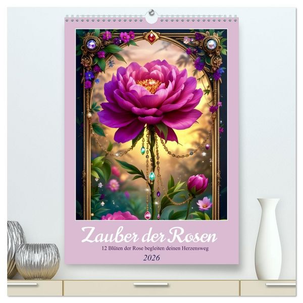 Zauber der Rosen (hochwertiger Premium Wandkalender 2026 DIN A2 hoch), Kunstdruck in Hochglanz