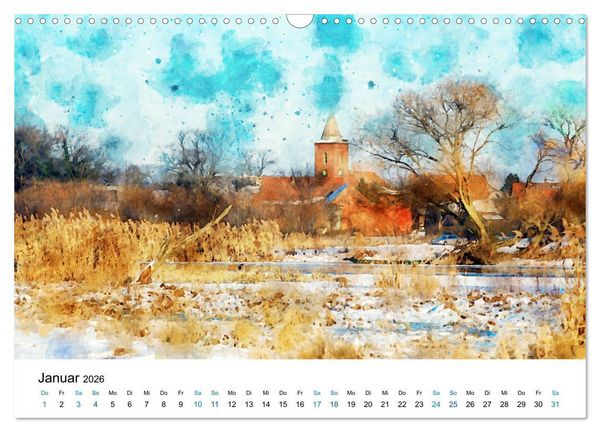 Produktbild: Havelland in Aquarell (Wandkalender 2026 DIN A3 quer), CALVENDO Monatskalender