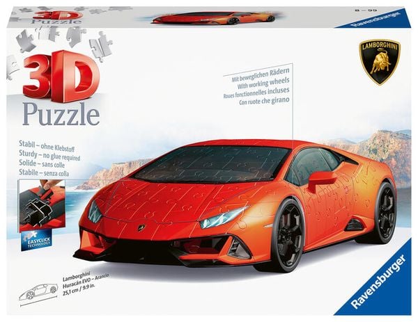 Produktbild: 3D Puzzle 108 Teile - Lamborghini Hurac&aacute;n EVO - Arancio