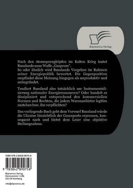 Produktbild: Energieressourcen und politische Erpressung: Der Gasstreit zwischen Russland und der Ukraine