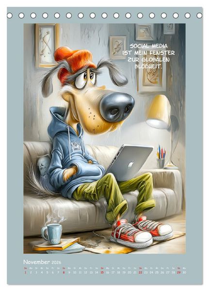 Produktbild: Hundstage. Bissiger Humor vom Feinsten (Tischkalender 2026 DIN A5 hoch), CALVENDO Monatskalender