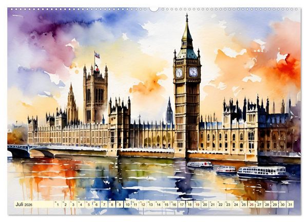 Produktbild: London - Metropole auf der Insel (hochwertiger Premium Wandkalender 2026 DIN A2 quer), Kunstdruck in Hochglanz
