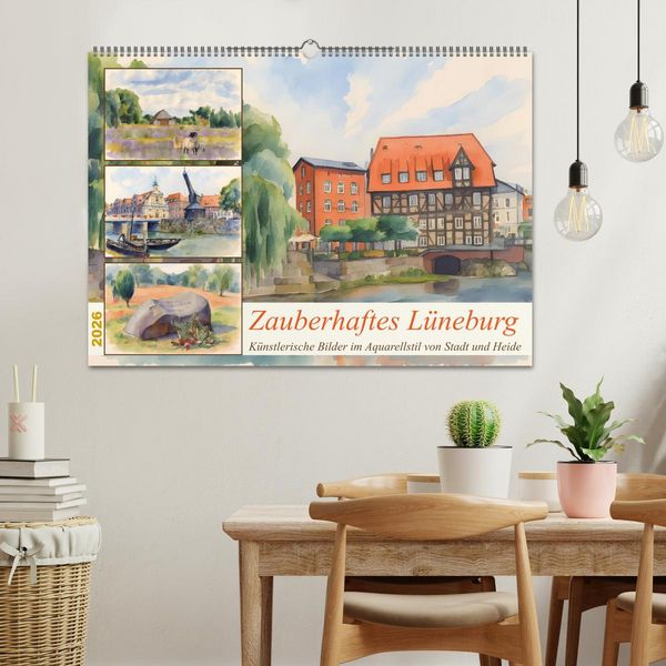 Produktbild: Zauberhaftes L&uuml;neburg (Wandkalender 2026 DIN A2 quer), CALVENDO Monatskalender
