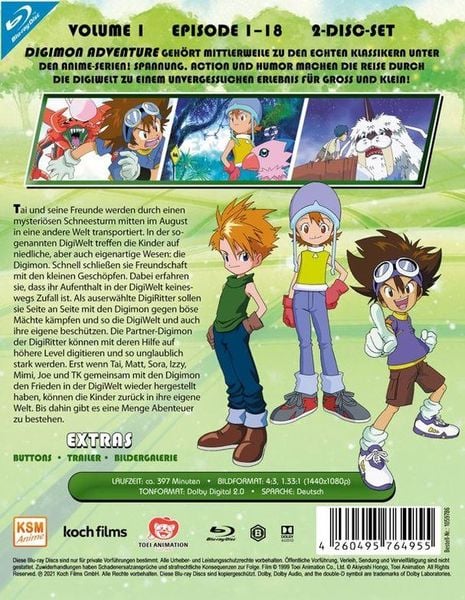 Produktbild: Digimon Adventure - Staffel 1.1 (Ep. 1-18) [2 BRs]