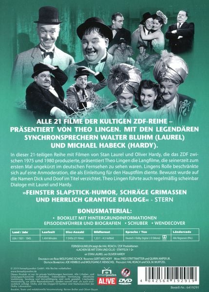 Produktbild: Lachen Sie mit Stan & Ollie (7 DVDs) - Die ZDF-Gesamtedition (Alle 21 Filme) (Fernsehjuwelen)
