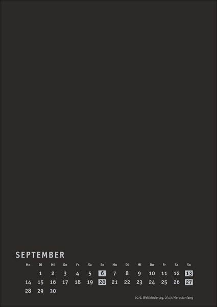 Produktbild: Premium-Bastelkalender schwarz A4 2026
