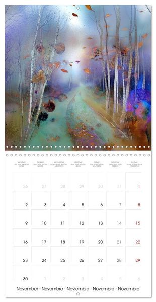 Produktbild: L'ann&eacute;e en bleu-violet (Calendrier mural carr&eacute; 2026 30x30 cm) Calendrier double avec une page pour vos prises de notes