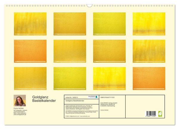 Produktbild: Goldglanz Bastelkalender (Wandkalender 2026 DIN A2 quer), CALVENDO Monatskalender