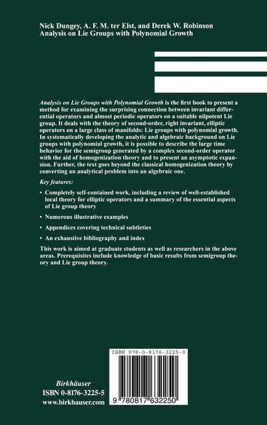 Produktbild: Analysis on Lie Groups with Polynomial Growth