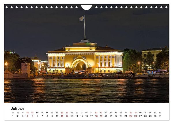 Produktbild: St. Petersburg bei Nacht (Wandkalender 2026 DIN A4 quer), CALVENDO Monatskalender