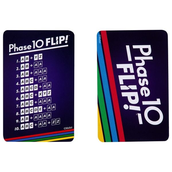 Produktbild: Phase 10 Flip Kartenspiel, klassisches Kartenspiel für die ganze Familie mit beidseitig bedruckten Karten für 2 bis 6 Spieler