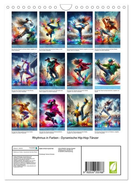 Produktbild: Rhythmus in Farben - Dynamische Hip-Hop-T&auml;nzer (Wandkalender 2026 DIN A4 hoch), CALVENDO Monatskalender