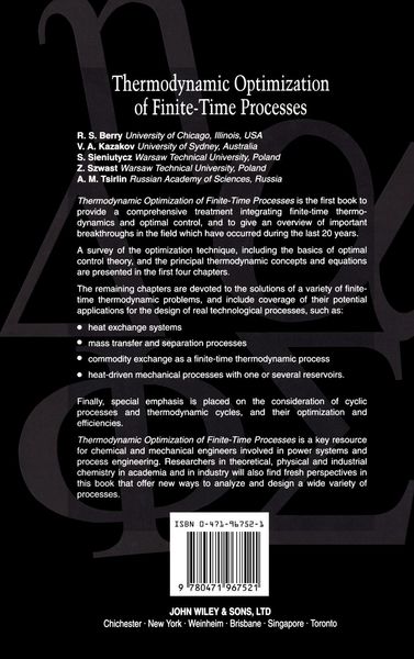 Produktbild: Thermodynamic Optimization Finite-Time