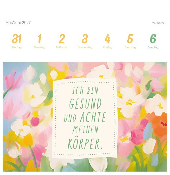Produktbild: Ich bin einzigartig und wertvoll Premium-Postkartenkalender 2027 - 53 Affirmationskarten f&uuml;r das Jahr