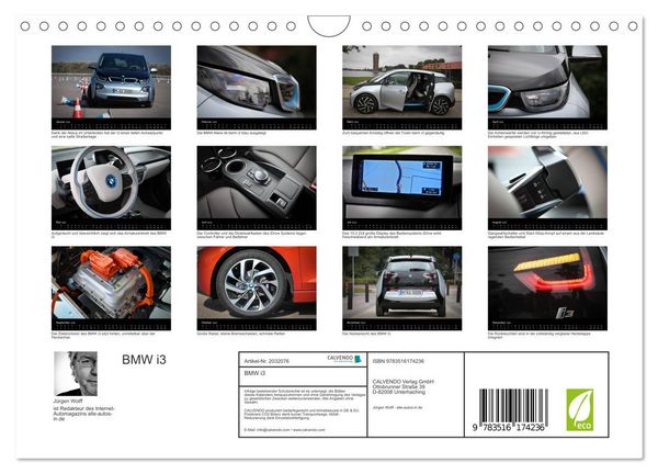 Produktbild: BMW i3 (Wandkalender 2026 DIN A4 quer), CALVENDO Monatskalender
