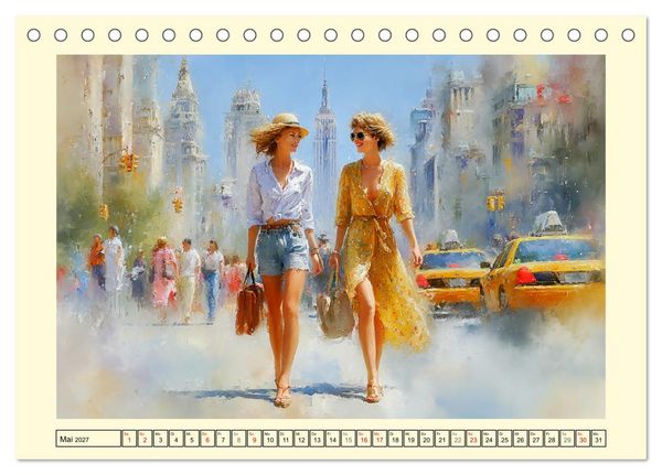 Produktbild: Urbanes Leben. Buntes Sommertreiben in der Stadt (Tischkalender 2027 DIN A5 quer), CALVENDO Monatskalender