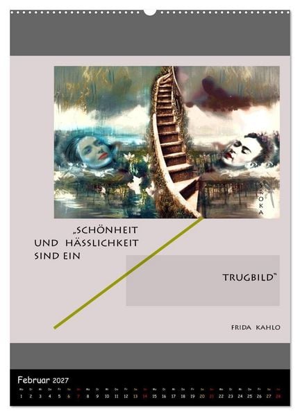 Produktbild: Frida Kahlo - Zitate im Dialog (hochwertiger Premium Wandkalender 2027 DIN A2 hoch), Kunstdruck in Hochglanz