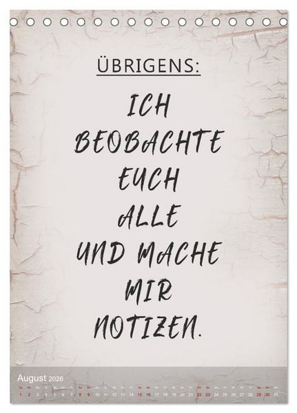 Produktbild: Ziemlich schlecht gelaunt (Tischkalender 2026 DIN A5 hoch), CALVENDO Monatskalender