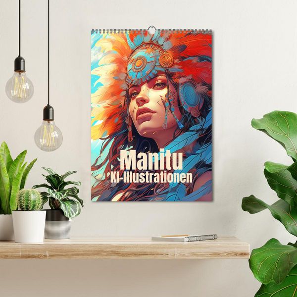 Produktbild: Manitu - KI-Illustrationen (Wandkalender 2026 DIN A3 hoch), CALVENDO Monatskalender