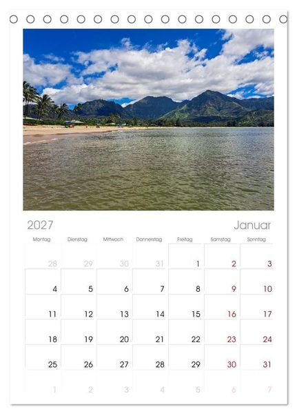 Produktbild: Tischplaner 2027 - Hawaii - Eindr&uuml;cke von Big Island, Kauai & Oahu (A5 Tischkalender zum Aufstellen) CALVENDO